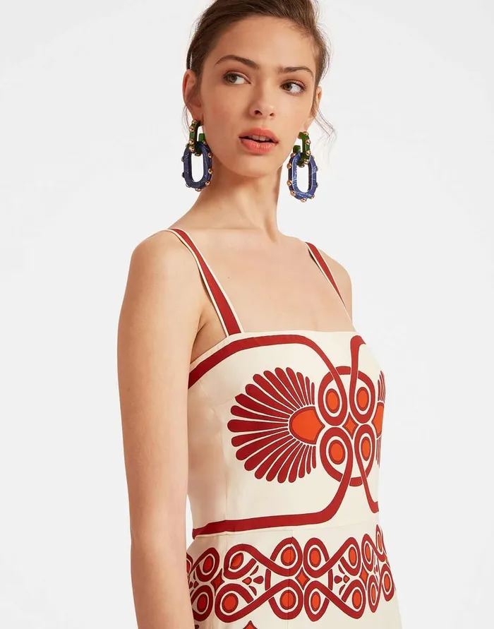 La Doublej Buy Me A Martini Dress Medallion Place Cream In Envers Satin Women Dresses