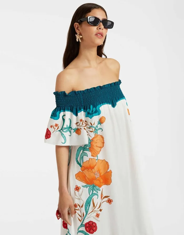 La Doublej Capalbio Dress Morpheus Place Orange In Summer Poplin Women Dresses
