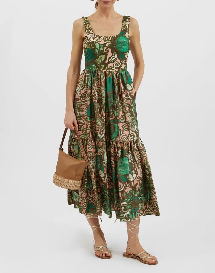 La Doublej Capri Dress Anemone Pink In Twill Silk Women Dresses