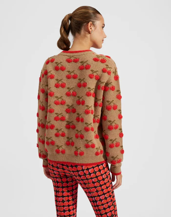 La Doublej Cherry Sweater CamelRed In Wool Women Knitwear