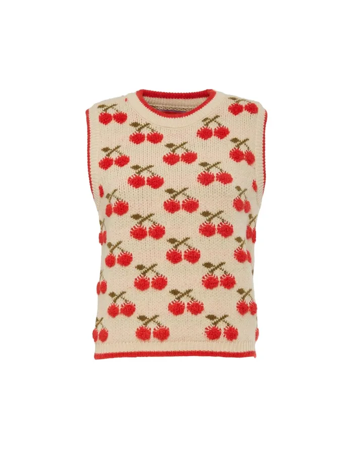 La Doublej Cherry Vest Off White In Wool Women Knitwear