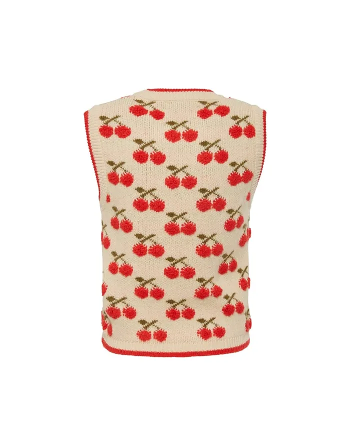 La Doublej Cherry Vest Off White In Wool Women Knitwear