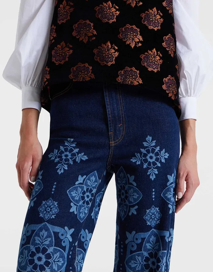 La Doublej Flare Jeans Partenope Navy In Denim Women Shorts and Pants