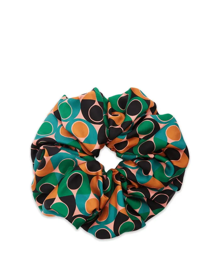 La Doublej Giga Scrunchie Gumball Verde In Silk Twill Women Hair Accessories