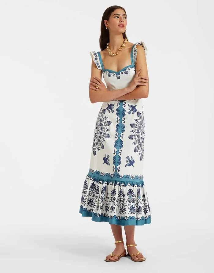 La Doublej Gingerbread Dress Olympus Place Cream In Flat Cotton Stretch Women Dresses La Doublej Gingerbread Dress Olympus Place Cream In Flat Cotton Stretch Women Dresses