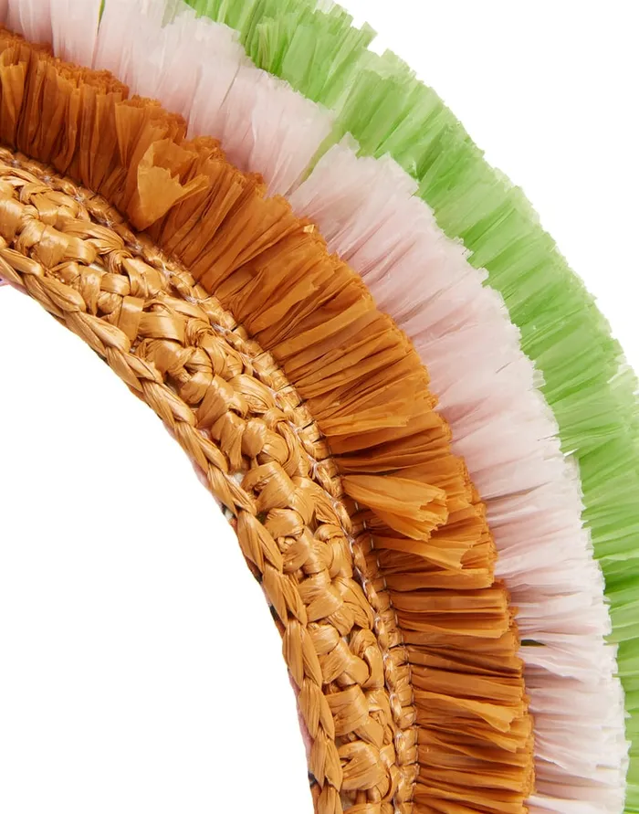 La Doublej Halo Headband Solid Ocher In Raffia Crochet Women Hair Accessories