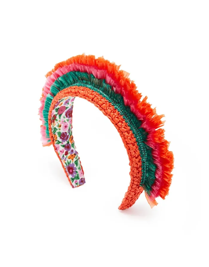 La Doublej Halo Headband Solid Orange In Raffia Crochet Women Hair Accessories La Doublej Halo Headband Solid Orange In Raffia Crochet Women Hair Accessories