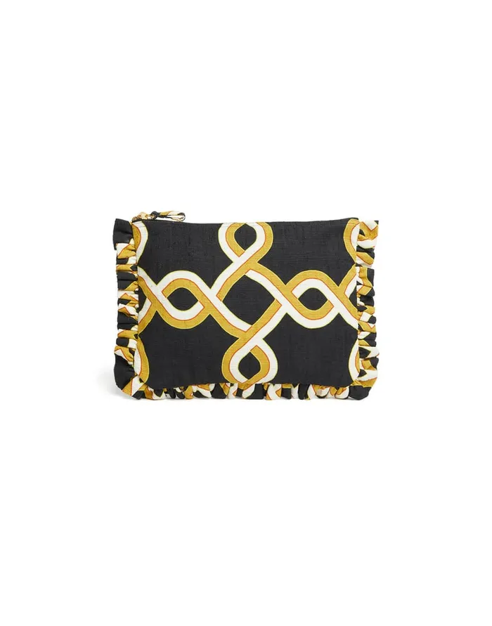 La Doublej Hand Pochette Tackle Black In Shot Cotton Women Bags and Pochettes La Doublej Hand Pochette Tackle Black In Shot Cotton Women Bags and Pochettes