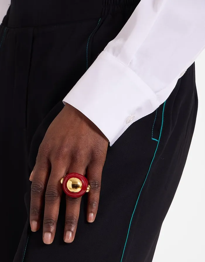 La Doublej Hathor Ring Solid Red In Acrylic Resin Women Jewelry