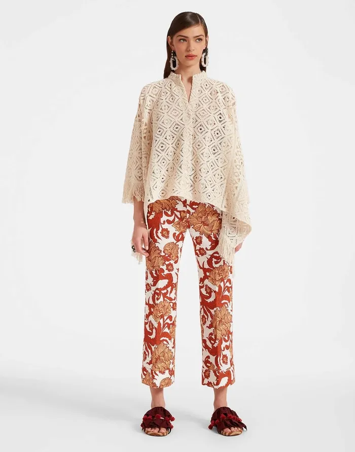 La Doublej Hendrix Pants Reef White In Shot Cotton Women Shorts and Pants