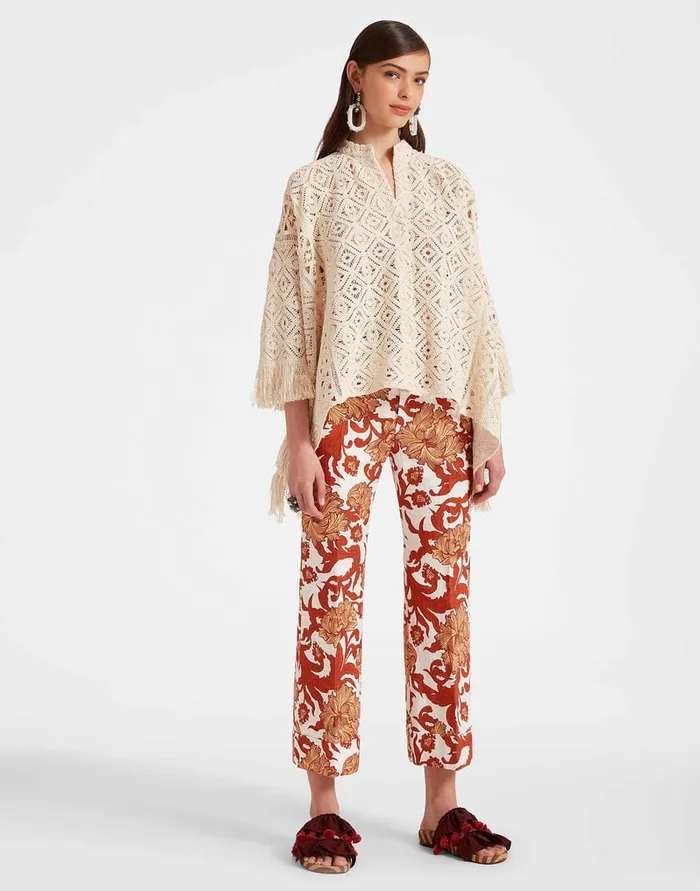 La Doublej Hendrix Pants Reef White In Shot Cotton Women Shorts and Pants