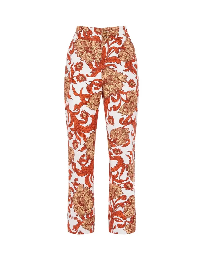 La Doublej Hendrix Pants Reef White In Shot Cotton Women Shorts and Pants