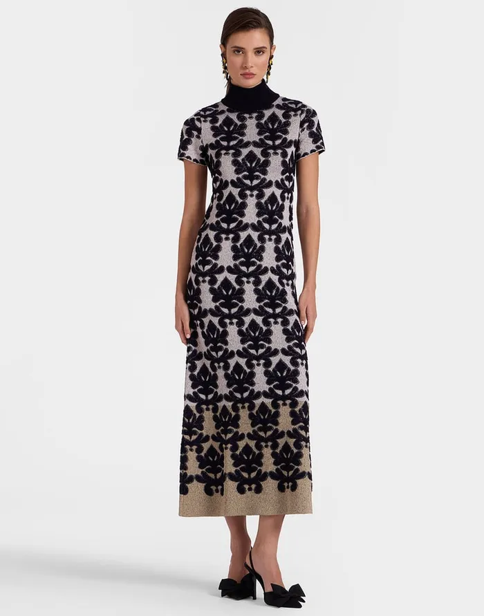 La Doublej Herald Long Dress Herald Silver In Jacquard Women Dresses