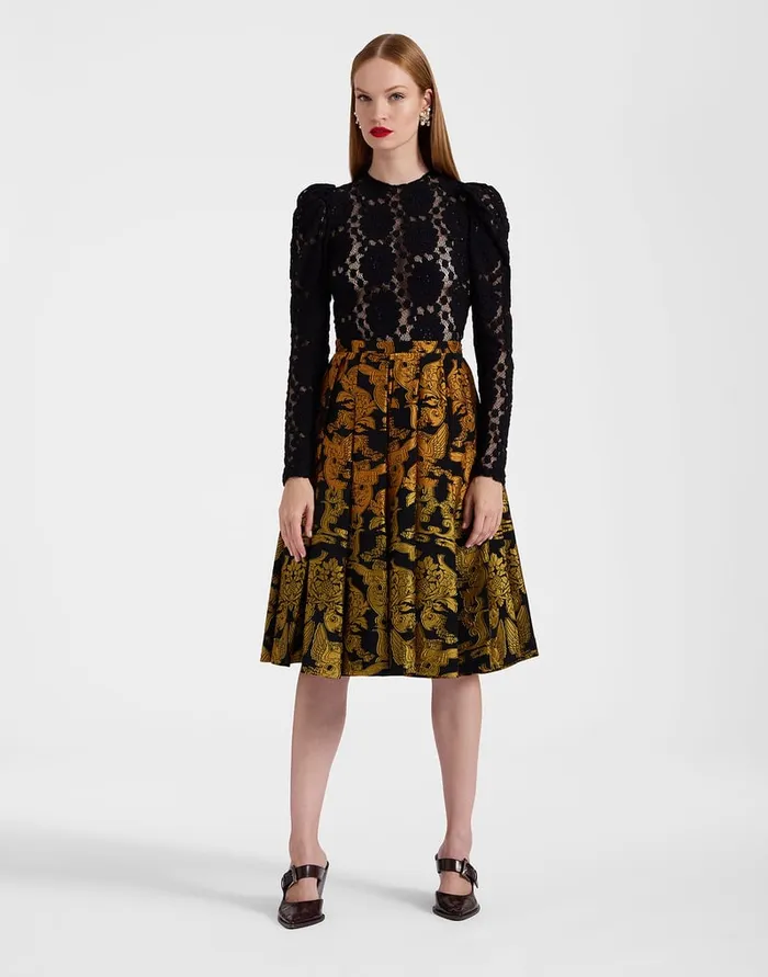 La Doublej Kelly Skirt Cherubs Multicolor In Fil Coup Women Party Dressing