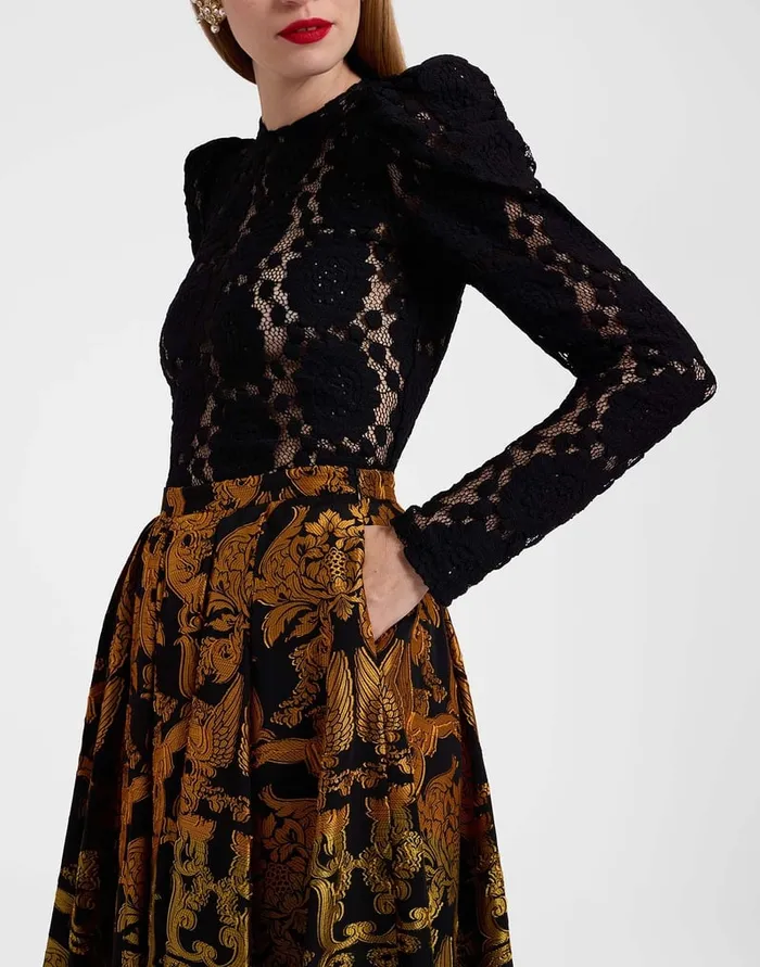 La Doublej Kelly Skirt Cherubs Multicolor In Fil Coup Women Party Dressing