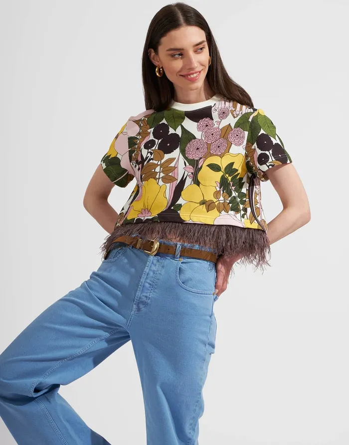 La Doublej La Scala Tee Big Flower Rose In Jersey Women TShirts and Sweatshirts La Doublej La Scala Tee Big Flower Rose In Jersey Women TShirts and Sweatshirts