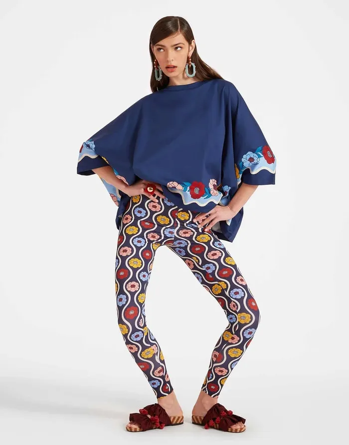 La Doublej Leggings Whitsun Mini Blue In Skinny Jersey Women Loungewear