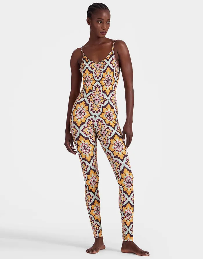 La Doublej Magica Catsuit Palazzo Yellow In Jersey Stretch Women Loungewear