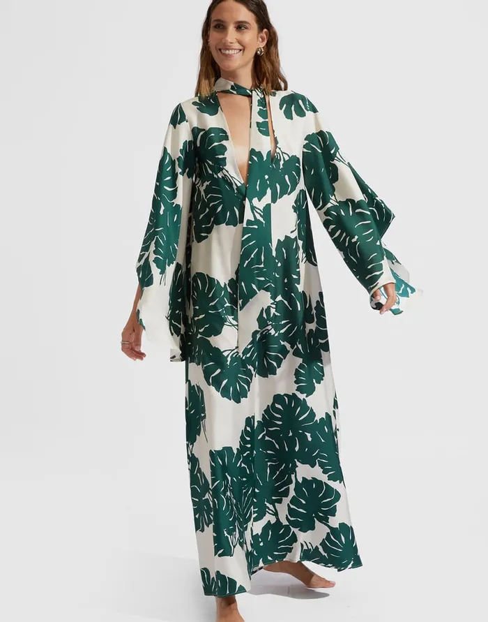 La Doublej Magnifico Dress Monstera In Silk Twill Women Dresses