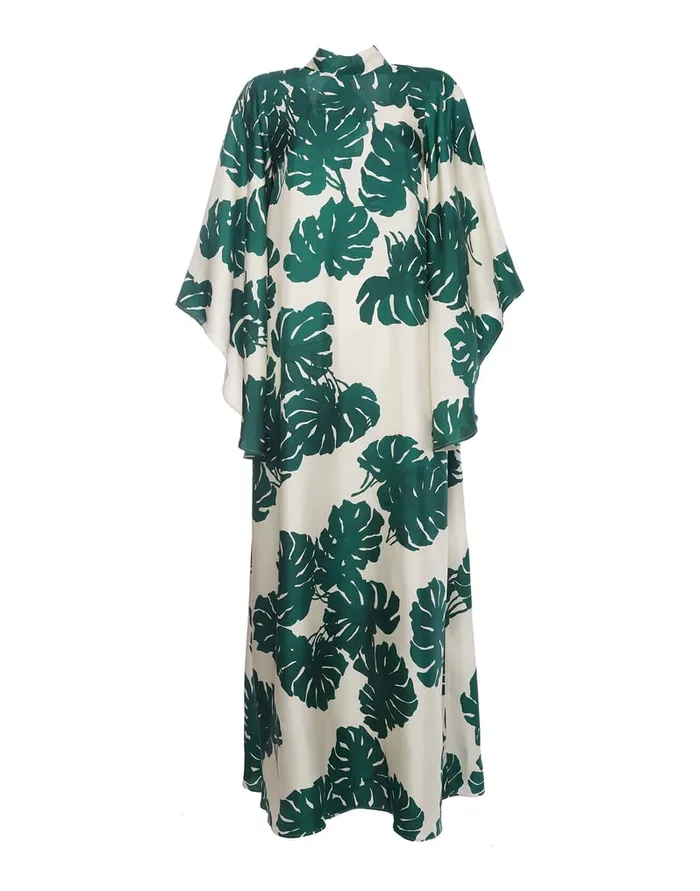 La Doublej Magnifico Dress Monstera In Silk Twill Women Dresses