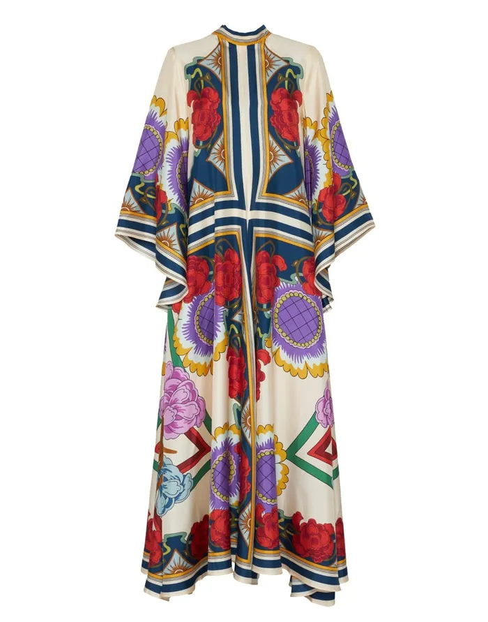 La Doublej Magnifico Dress Taormina Place Rust In Twill Silk Women Dresses