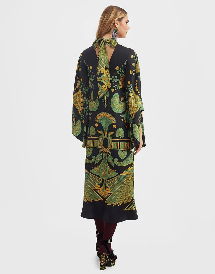 La Doublej Magnifico Midi Dress The Nile Place Black In Silk Twill Women Dresses La Doublej Magnifico Midi Dress The Nile Place Black In Silk Twill Women Dresses