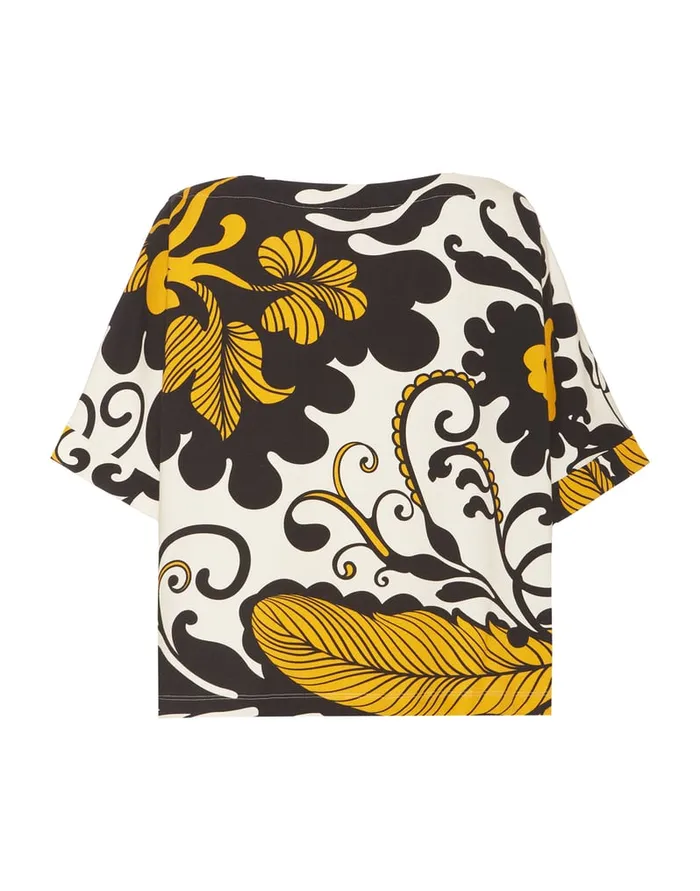 La Doublej Meditation Tee Marea Black and White In Stretch Fleece Women Loungewear