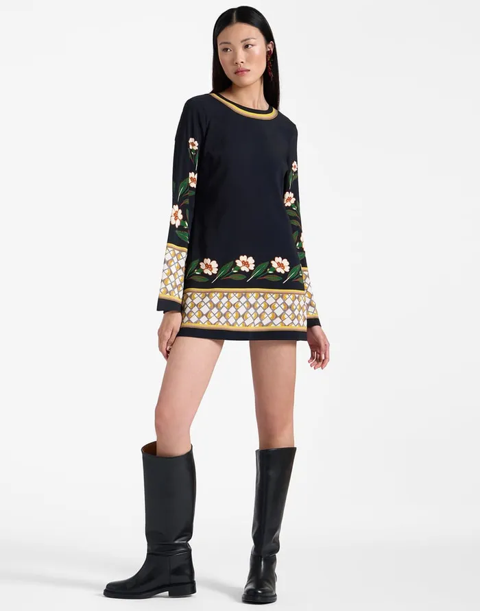 La Doublej Mini Supreme Swing Dress Dazed Place Black In Sable Women Dresses