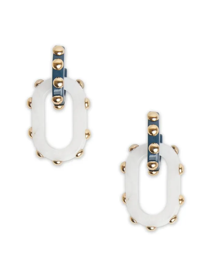 La Doublej Nefertiti Double Earrings Solid Teal In Acrylic Resin Women Jewelry La Doublej Nefertiti Double Earrings Solid Teal In Acrylic Resin Women Jewelry