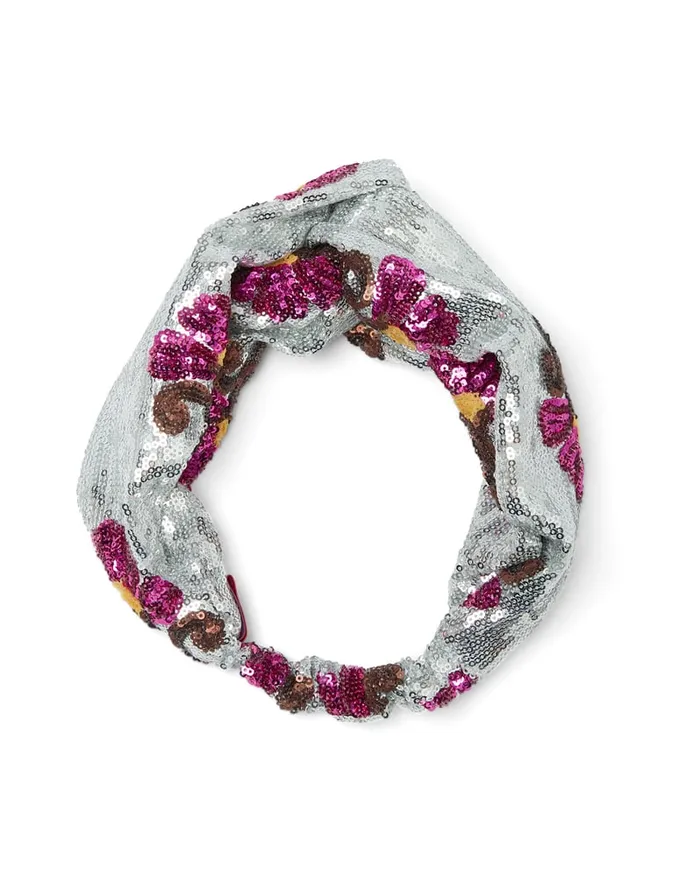 La Doublej Pinup Headband Silver In Textured Sequins Women Hair Accessories