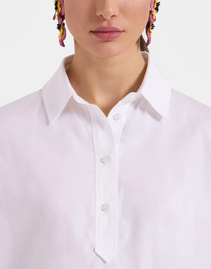 La Doublej Poet Shirt Solid White In Tailor Poplin Women Shirts and Tops