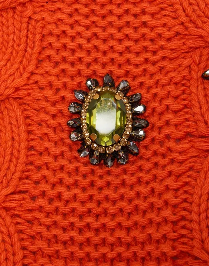 La Doublej Portrait Top Solid Rust In Chunky Wool Women Knitwear