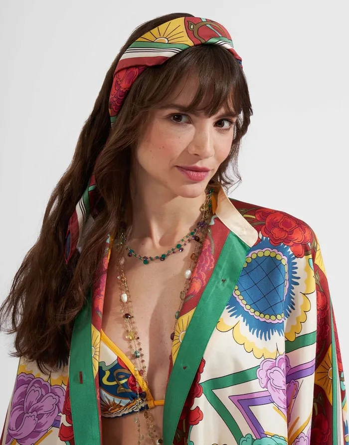 La Doublej Scarf Double 9021590 Taormina Place Ivory In Twill Silk Women Foulards and Scarves