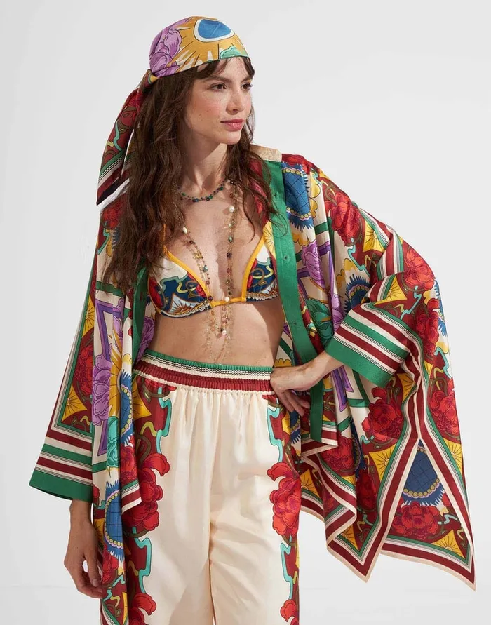 La Doublej Scarf Double 9021590 Taormina Place Ivory In Twill Silk Women Foulards and Scarves