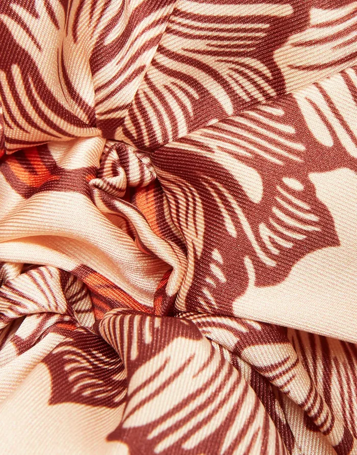 La Doublej Scrunchie Reef Pale Pink In Silk Twill Women Hair Accessories