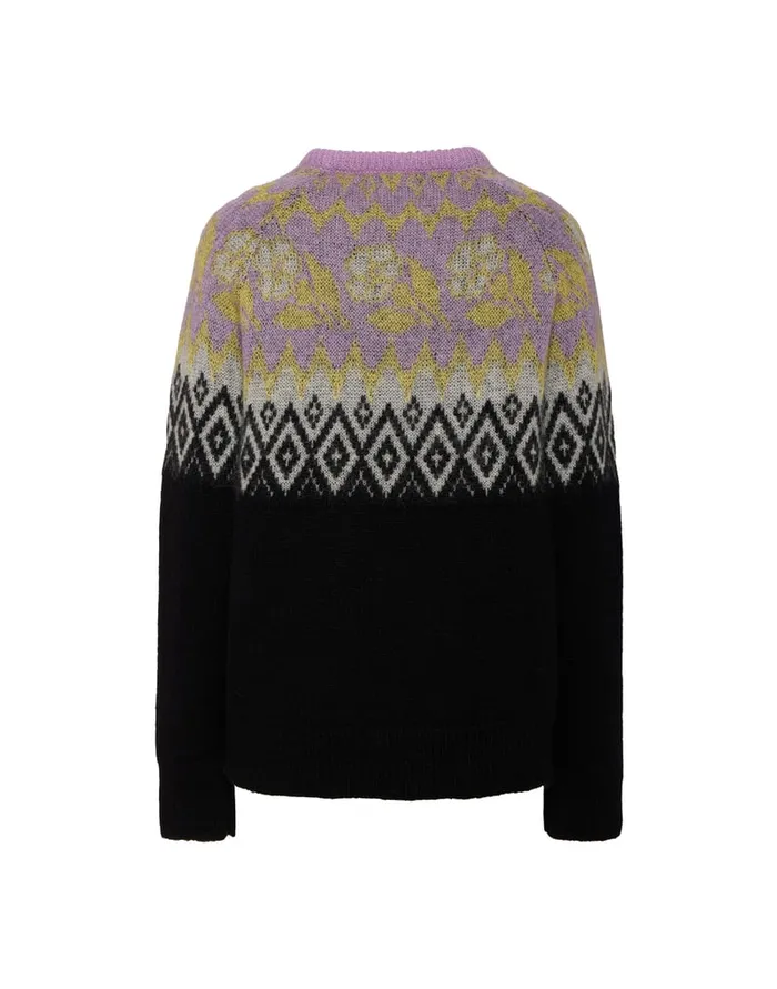 La Doublej Slope Sweater Black and Lilac In Wool Women Knitwear