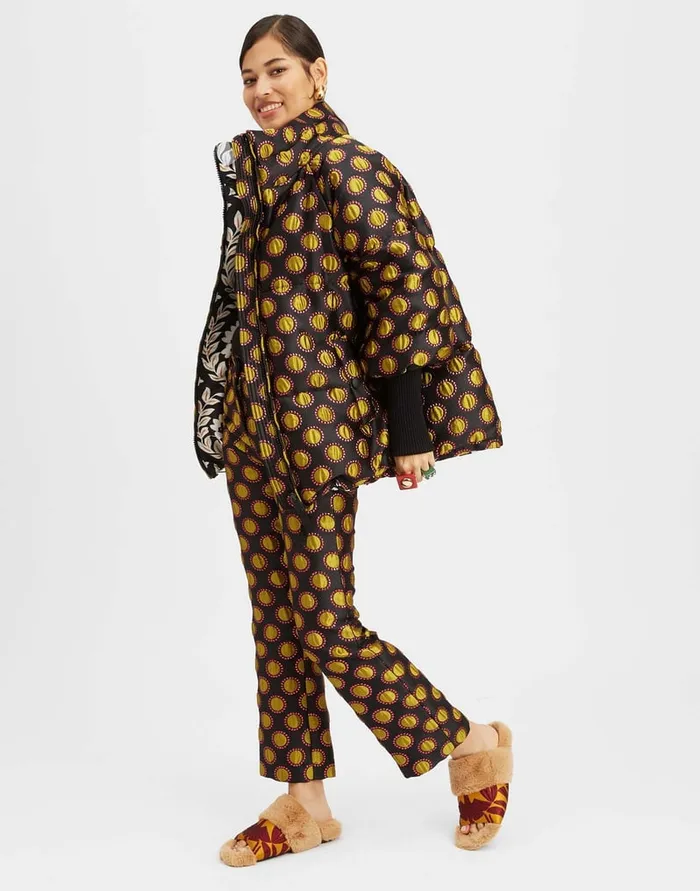 La Doublej St Moritz Reversible Jacket Winter Sun Black In Jacquard Women Outerwear La Doublej St Moritz Reversible Jacket Winter Sun Black In Jacquard Women Outerwear