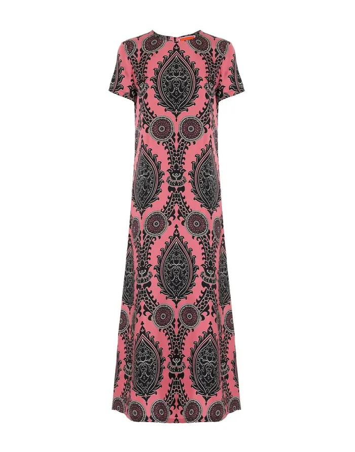 La Doublej Swing Dress Oltrarno Pink In Silk Twill Women Dresses
