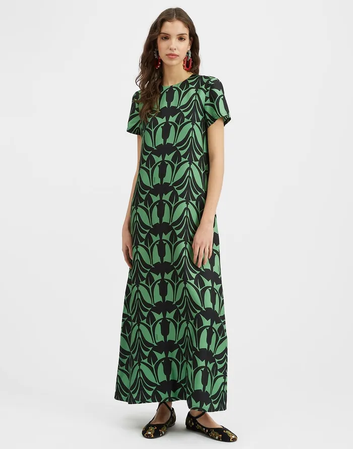 La Doublej Swing Dress Papyrus In Silk Twill Women Dresses