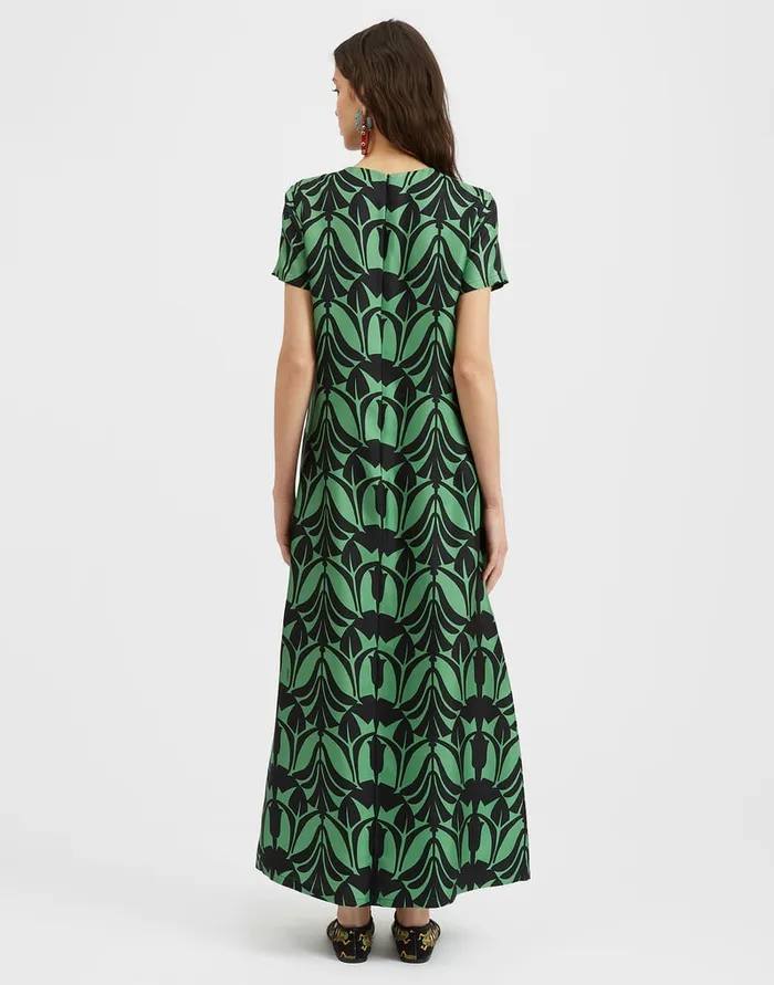 La Doublej Swing Dress Papyrus In Silk Twill Women Dresses