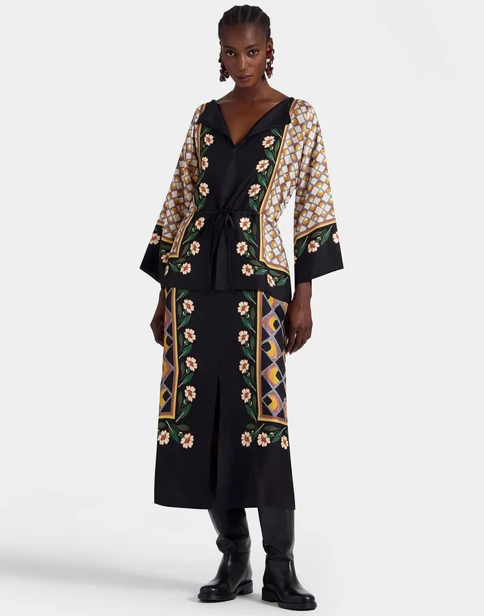 La Doublej The Apericena Dress Dazed Place Black In Silk Twill Women Party Dressing La Doublej The Apericena Dress Dazed Place Black In Silk Twill Women Party Dressing