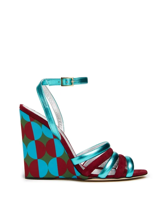 La Doublej Tones Wedge Mezzaluna Green In Duchesse Women Shoes