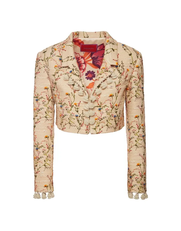 La Doublej Torero Jacket Primavera Cream In Tweed With Tassels Women Outerwear
