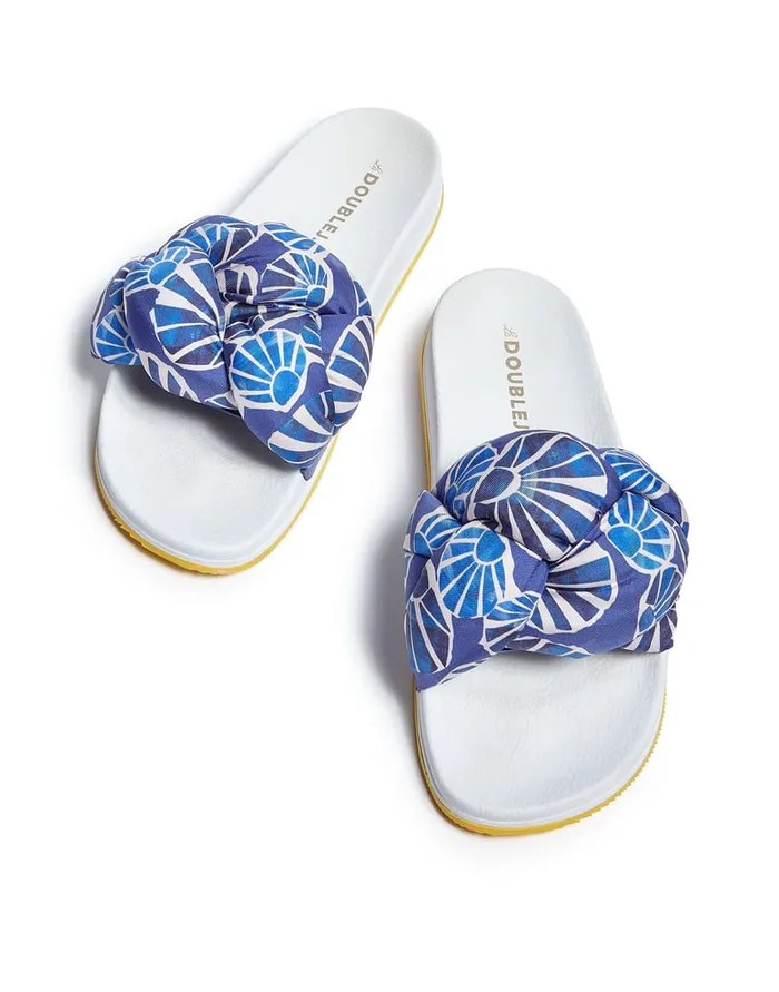La Doublej Treccia Slides Conchiglie In Twill Women Shoes