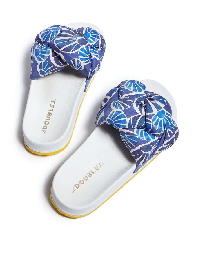 La Doublej Treccia Slides Conchiglie In Twill Women Shoes