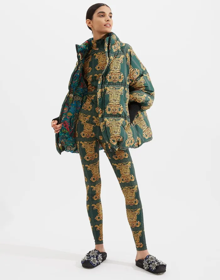 La Doublej Turtleneck Tiger Tiles In Skinny Jersey Women Loungewear