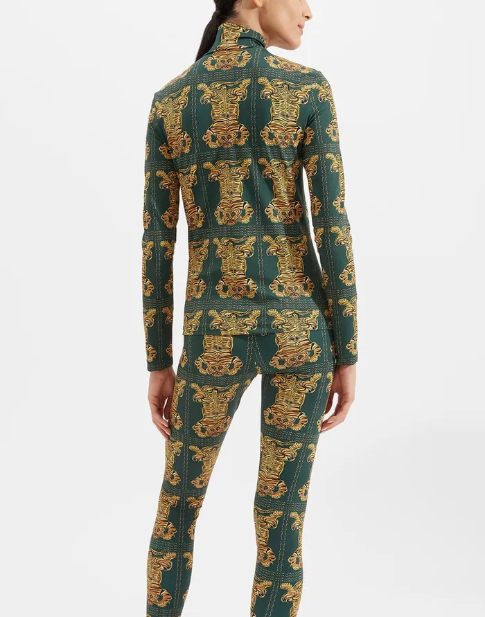 La Doublej Turtleneck Tiger Tiles In Skinny Jersey Women Loungewear