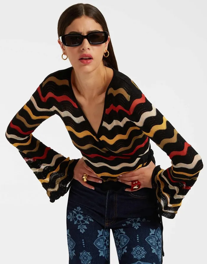 La Doublej Zephyr Top Black In Lace Women Shirts and Tops