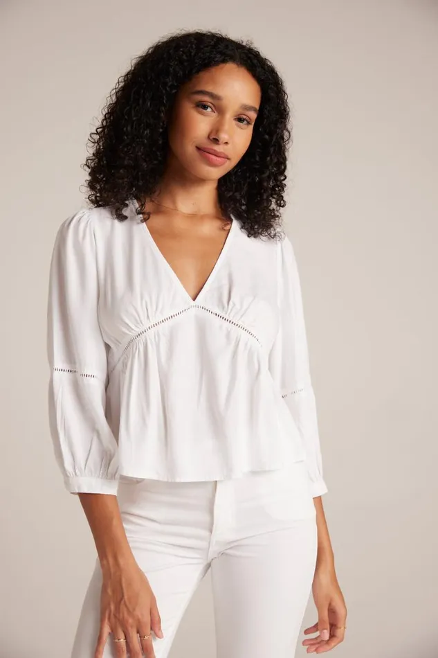Ladder Trim Peplum Top 8211 White Women Bella Dahl Long Sleeve
