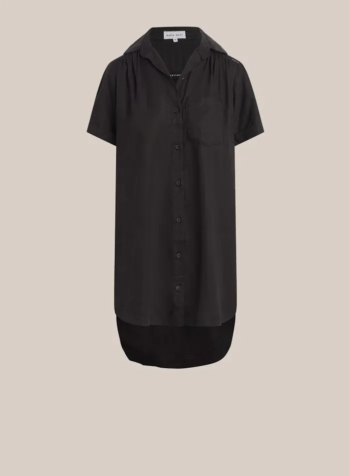 Ladder Trim Shirt Dress 8211 Black Women Bella Dahl Mini Dresses